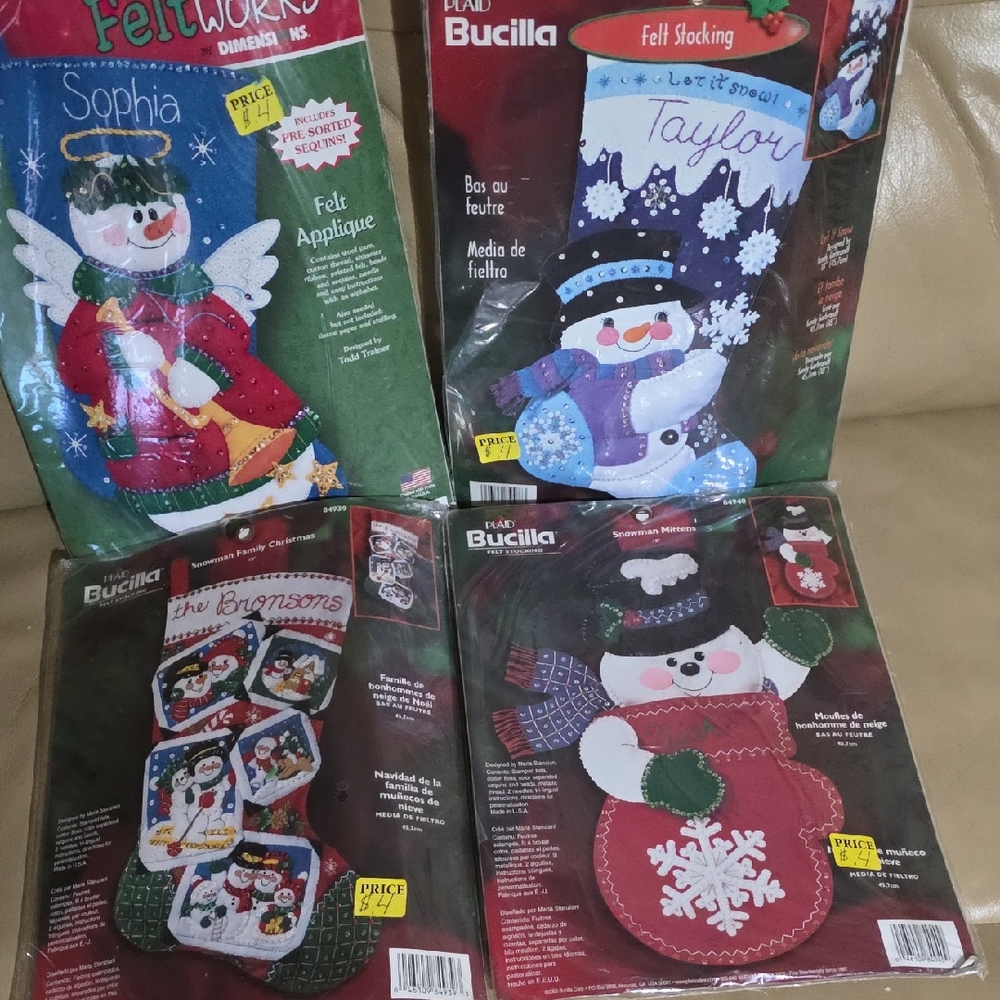 Bucilla Festive Snowmen Felt Stocking Kits